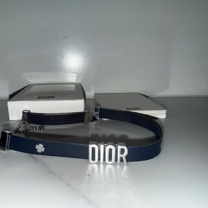 New Dior Lucky Charms choker necklace in Navy Blue and Silver Jewelry